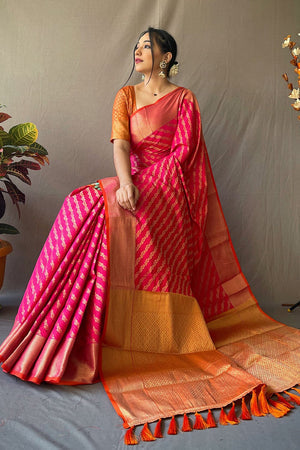 Magenta Pink Patola Saree