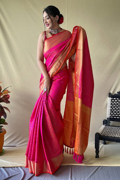 Magenta Pink Patola Saree