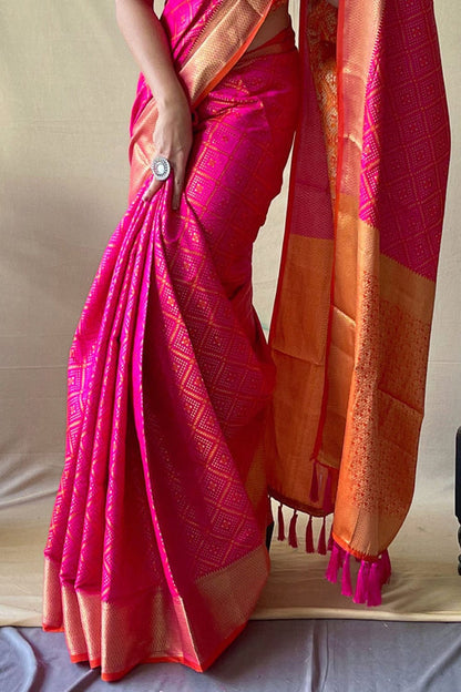 Magenta Pink Patola Saree