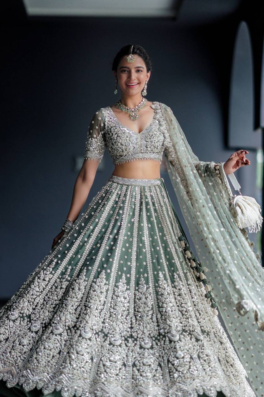 Amazing Sea Green Lehenga Choli At Wedding Function Buy Online