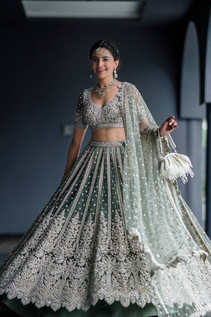 Amazing Sea Green Lehenga Choli At Wedding Function Buy Online